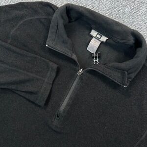 REI‎ Co-op 1/4 Zip Pullover Fleece Jacket Mens XL Black Hiking Outdoors Run Walk